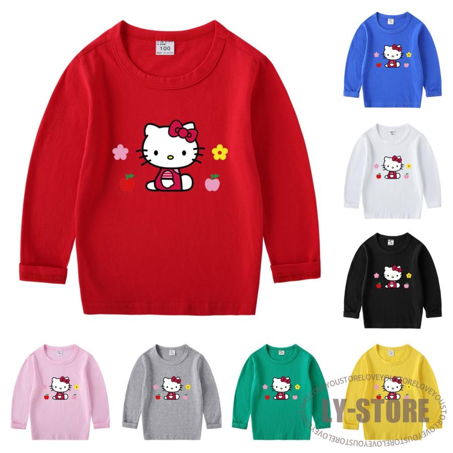 Hello Kitty 子供服 女の子 ハローキティ 長袖Tシャツ 綿 ロンT