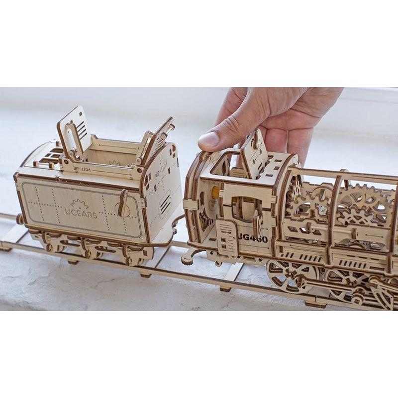 25【新品未使用】 Ugears ユーギアス 460蒸気機関車 木製 ブロック おもちゃ 70012 木製 パズル 乗り物 接着剤不要 立体 機関車 電車 模型 【W2243734151】(12087円)