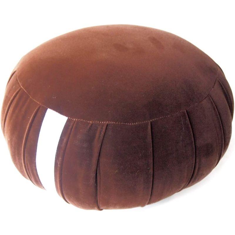 国産 ヨガ座布団 yoga クッション 瞑想 座禅 座布団 ハンドメイド おじゃみ (３０ｃｍ， 茶 ビロード) ヨガ座布団 yoga クッション 瞑想 座禅 座布団 ハンドメイド おじゃみ ３０ｃｍ， 茶 ビロード