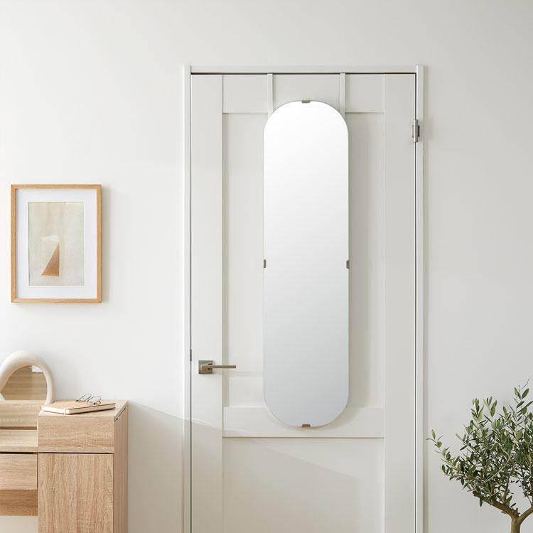 LOWYA（ロウヤ） ドア掛けミラー 全身鏡 壁掛け鏡 ドアミラー 楕円形