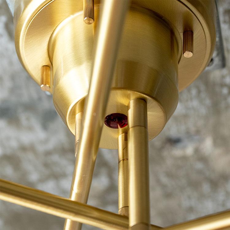 LOWYA ゴールド シーリングライト 6灯 調整可能 LOWYA（ロウヤ） シーリングライト ブラス 6灯 LED 照明器具 レール