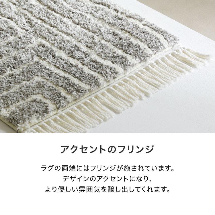 LOWYA（ロウヤ） 玄関マット 玄関ラグ ラグ フリンジ付き 50×80 柄