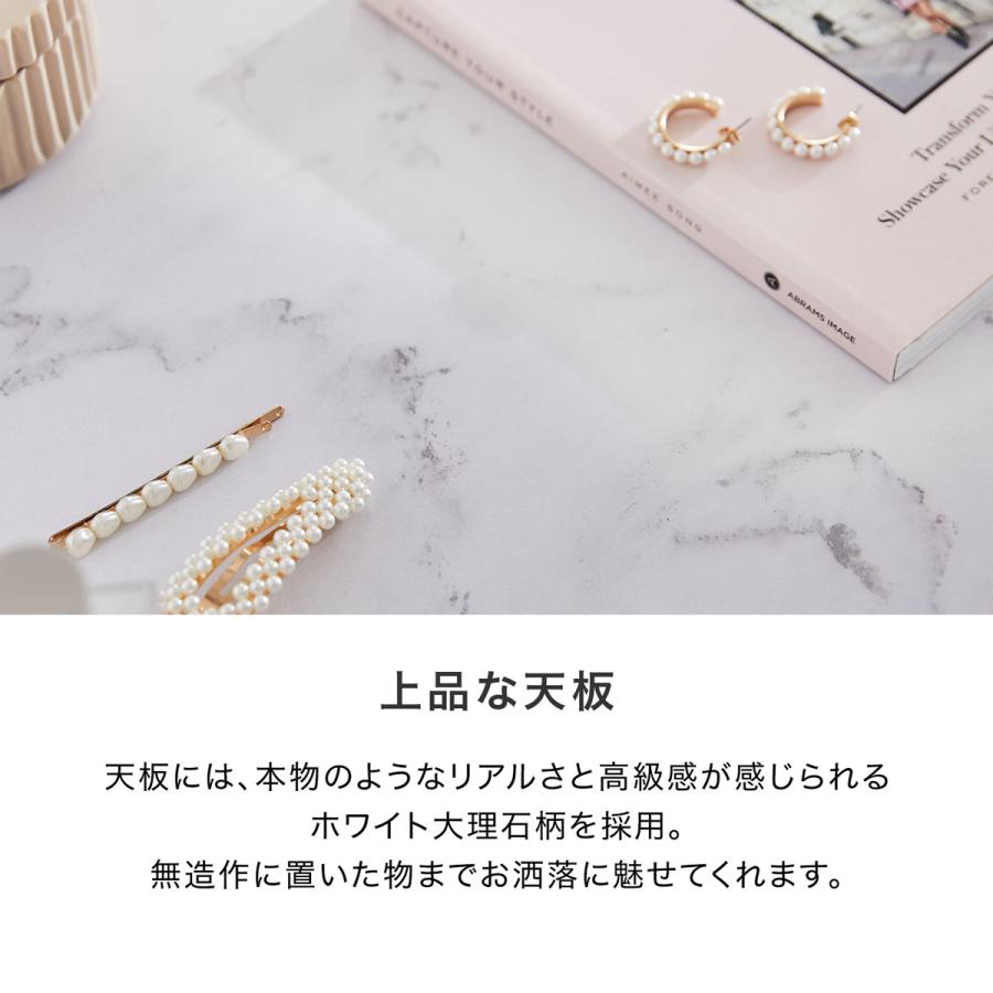 デスク 幅100cm 大理石柄 大理石風 マーブル ホワイト おしゃれ