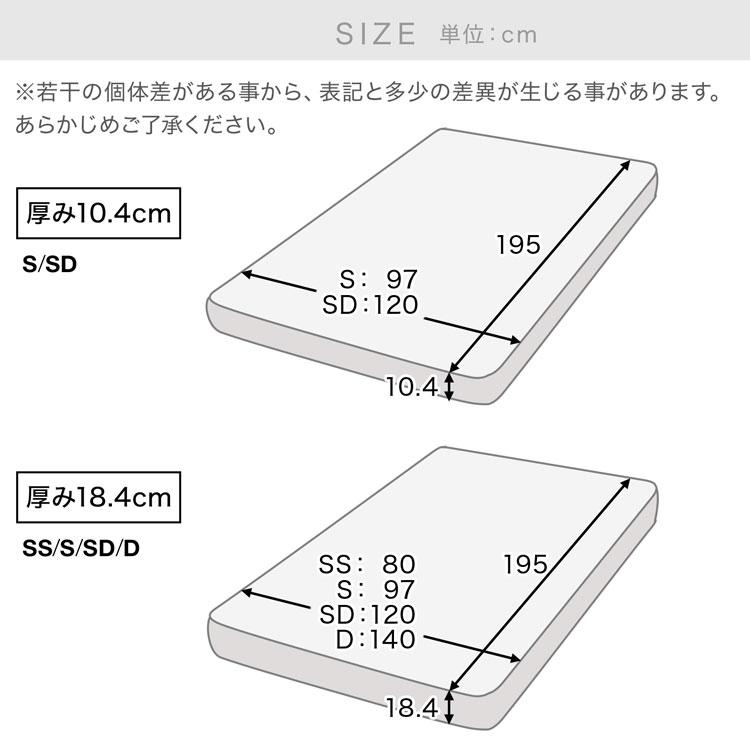 lowya ポケットコイルマットレス セミダブル 厚み18.4cm セミダブル