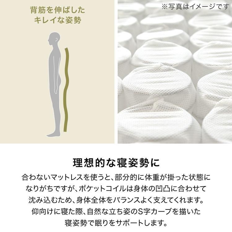 LOWYA（ロウヤ） マットレス セミシングル ポケットコイル 厚み18cm