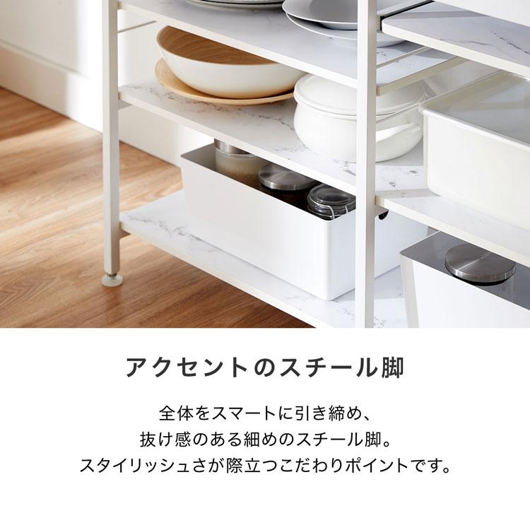 キッチンカウンター幅120cm おしゃれ 大理石柄 ロー カウンター 食器棚