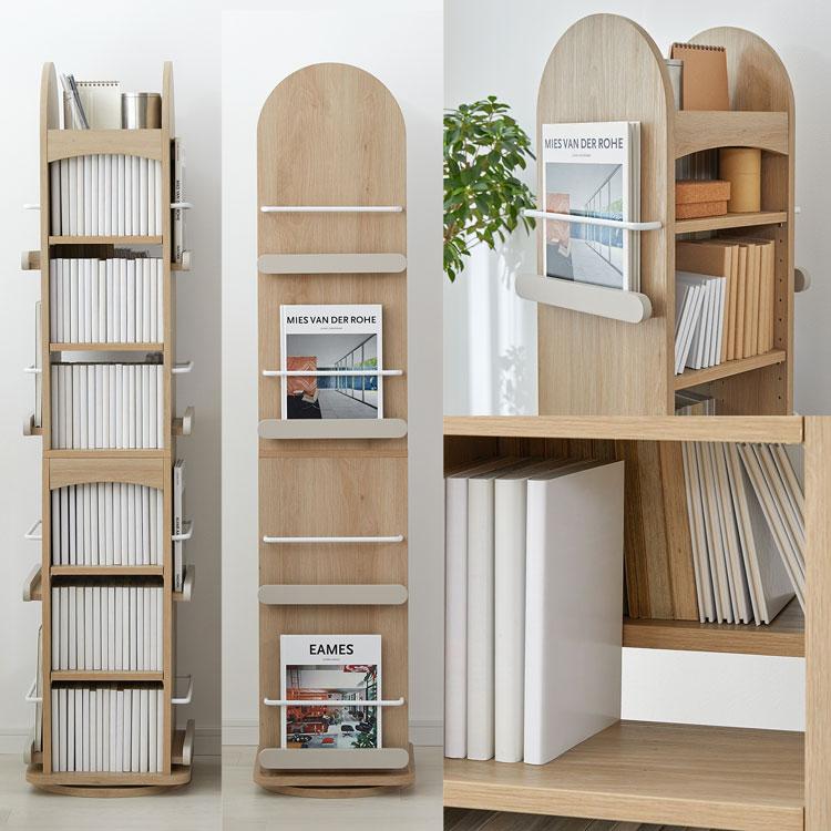 LOWYA（ロウヤ） 回転式本棚 本棚 収納 回転 絵本棚 ディスプレイ