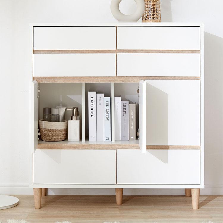 LOWYA（ロウヤ） チェスト 幅90cm おしゃれ かわいい シンプル 扉付き