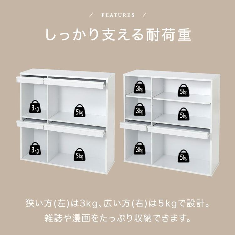 LOWYA（ロウヤ） 本棚 単品 収納棚 収納 リビング収納 棚 フタ付き