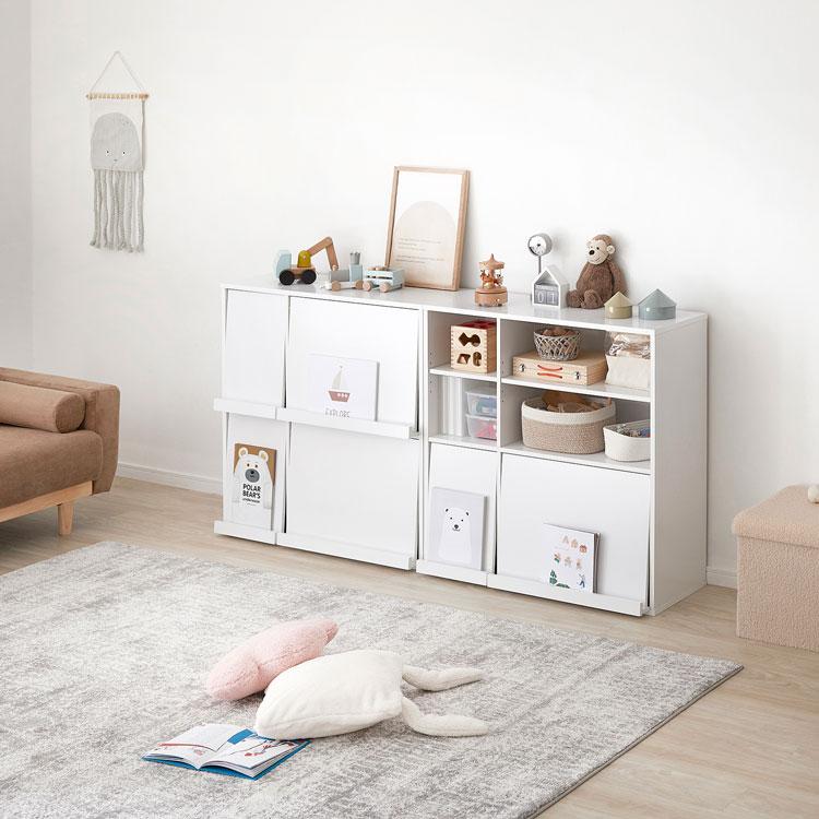 LOWYA（ロウヤ） 本棚 単品 収納棚 収納 リビング収納 棚 フタ付き