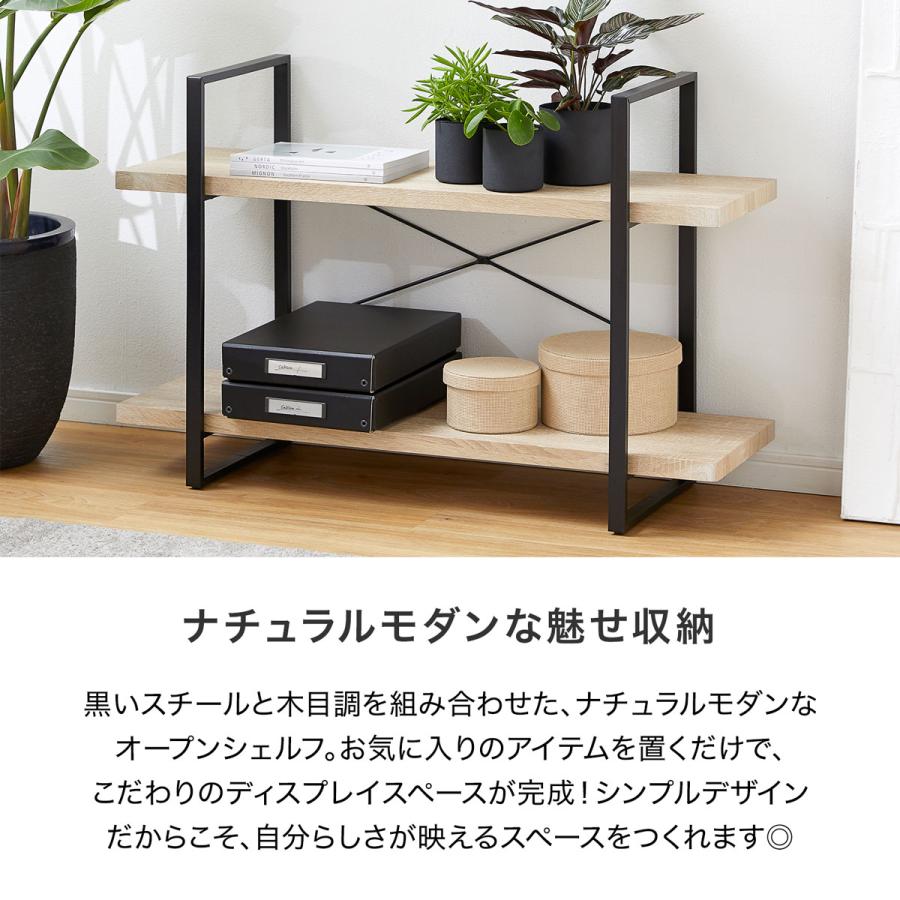 LOWYA オープンシェルフ おしゃれ 幅100 2段 スチールラック LOWYA オープンシェルフ おしゃれ 幅100 2段 スチールラック