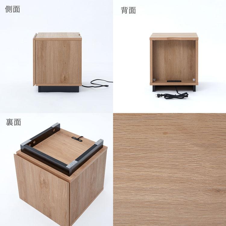 LOWYA サイドテーブル ナイトテーブル スリム 収納付き 幅35 高