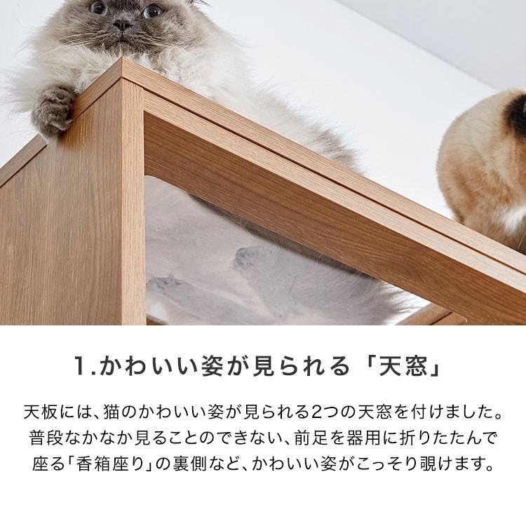 テレビ台 ハイタイプ 150cm 猫家具 おしゃれ 猫 ねこ ネコ 収納 壁面収納 キャットタワー キャットウォーク 半完成品 ペット ロウヤ LOWYA｜low-ya｜09