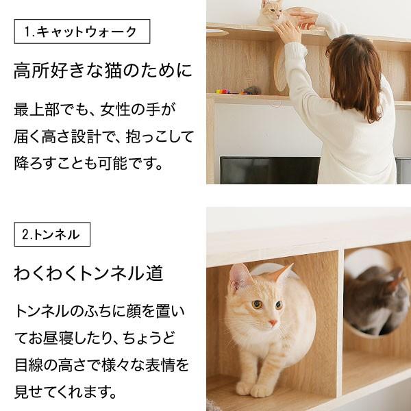 テレビ台 ハイタイプ 猫家具 AVラック 180cm 収納 壁面収納 キャットウォーク ペット タワー 猫 ねこ ネコ ロウヤ LOWYA