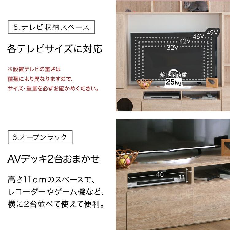 LOWYA（ロウヤ） テレビ台 ハイタイプ 猫家具 AVラック 180cm 収納