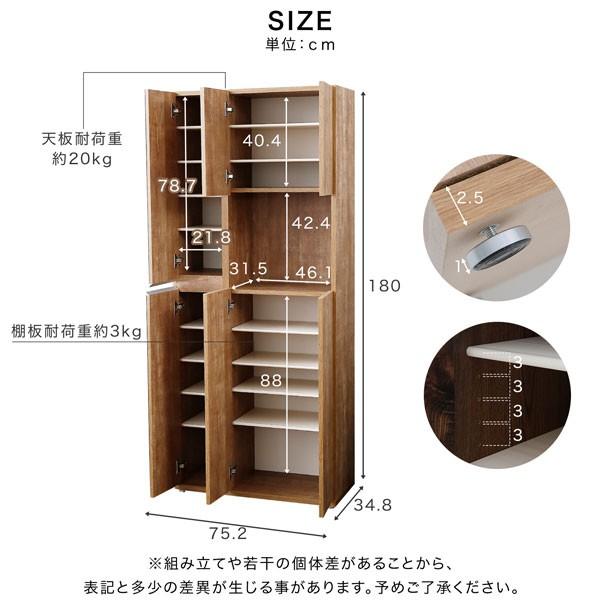 LOWYA [幅75]シューズボックス可動棚扉付き玄関収納日本製
