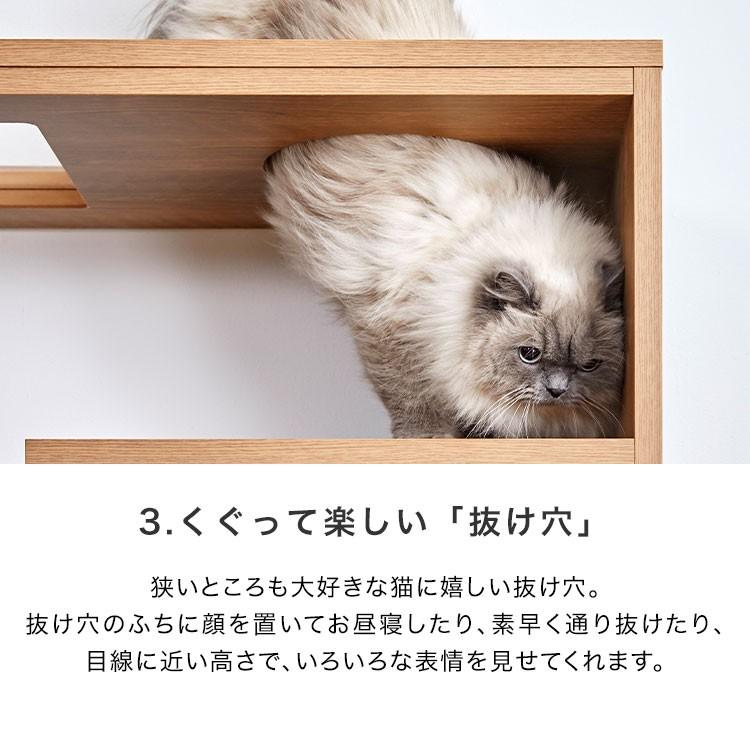 ラック 棚 収納 猫家具 ねこ ネコ 木製 おしゃれ キャットタワー キャットウォーク ペット シェルフ 90cm 壁面収納 半完成品 国産 日本製 ロウヤ | LOWYA | 09