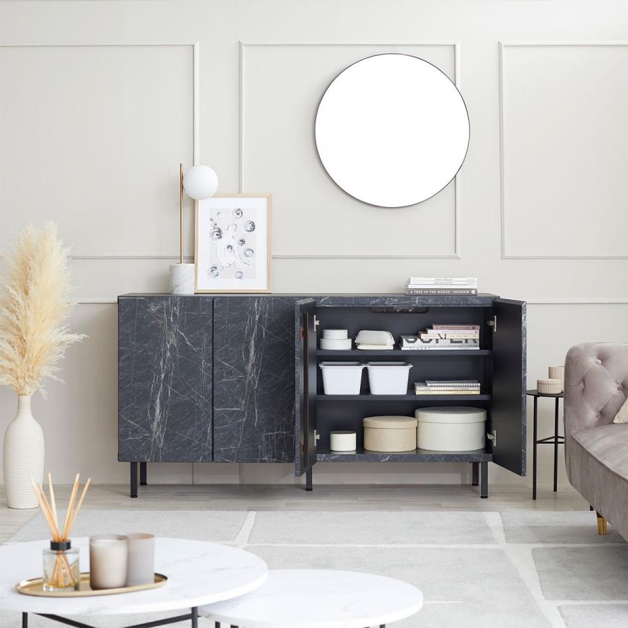 サイドボード おしゃれ 150 リビング 収納 白 黒 キャビネット 国産 脚付 木製 石柄 ストーン風 ロウヤ Lowya Lowya Paypayモール店 通販 Paypayモール