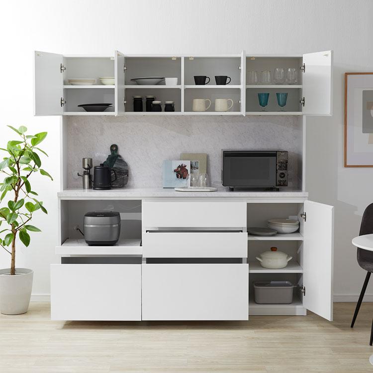 LOWYA 食器棚 おしゃれ キッチンボード キッチン収納 国産