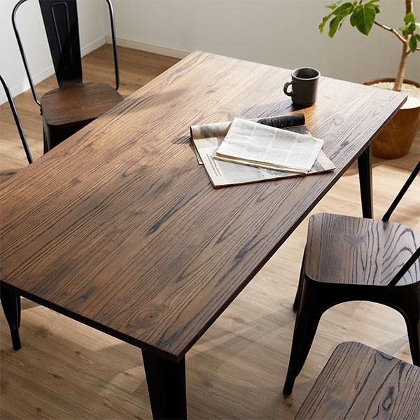 ダイニングテーブル リビングテーブル 無垢 140cm 75cm ヴィンテージ風  