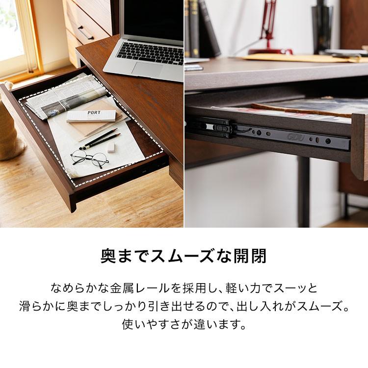 デスク パソコンデスク 机 幅140cm 奥行70cm オフィス ヴィンテージ調 ワーク PC つくえ 学習机 勉強机 台 木製 引き出し付き 男前インテリア ロウヤ LOWYA｜low-ya｜15