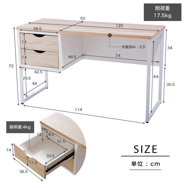 デスク おしゃれ パソコンデスク 机 幅120cm ライティング オフィス ワーク 学習机 勉強机 台 リモート テレワーク 在宅 ミニマル ロウヤ LOWYA｜low-ya｜05