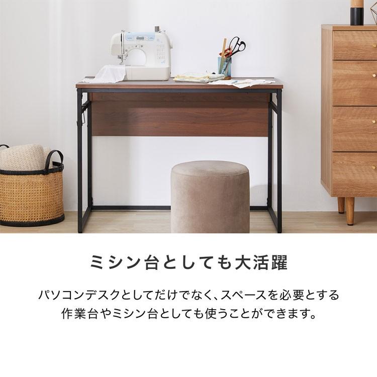 LOWYA デスク パソコンデスク おしゃれ 机 98cm ケーブル収納