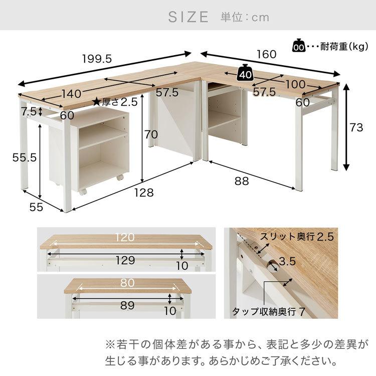 LOWYA（ロウヤ） パソコンデスク デスク 幅200cm セット システム