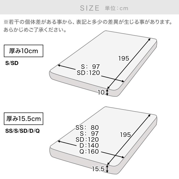 LOWYA（ロウヤ） マットレス セミダブル 厚み15.5cm スプリング