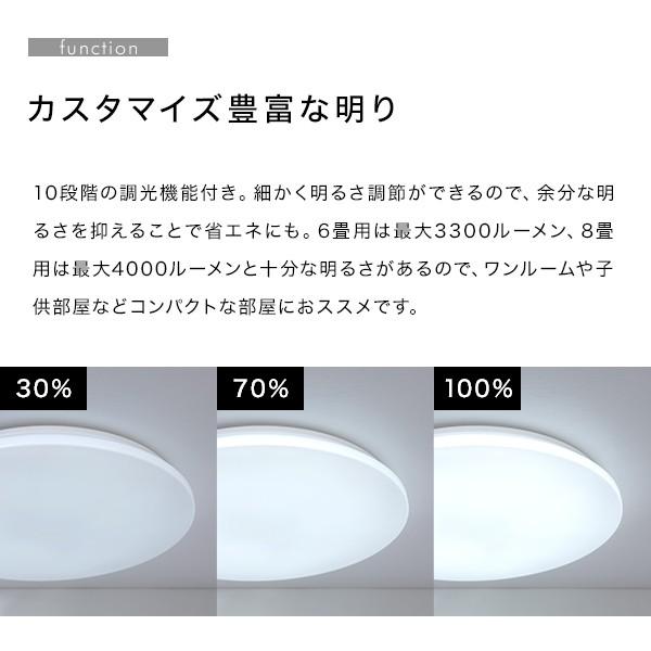 シーリング ライト LED 天井 照明 薄型 8畳 リモコン付き 調光 10段階 4000lm シンプル おしゃれ ロウヤ LOWYA｜low-ya｜08