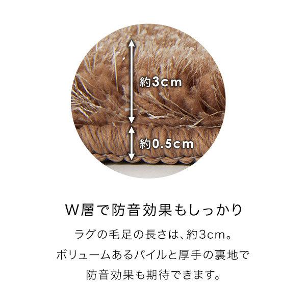LOWYA（ロウヤ） ラグ ラグマット カーペット 厚手 滑り止め付 秋 冬