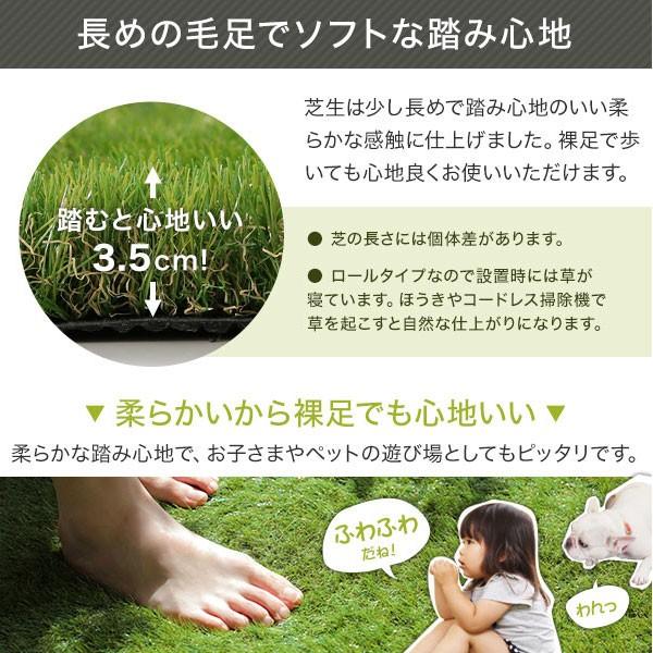 人工芝 ロール 2m×10m 芝生 リアル ベランダ マット ガーデニング バルコニー 屋上緑化 グリーン 芝丈35mm おしゃれ エクステリア | LOWYA | 08