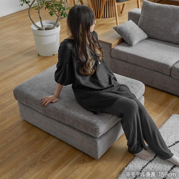 最高 (aua様専用)LOWYA☆カウチソファ 3人掛けロータイプ オットマン