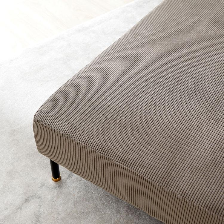 LOWYA オットマン ソファ コーデュロイ ファブリック スチール脚