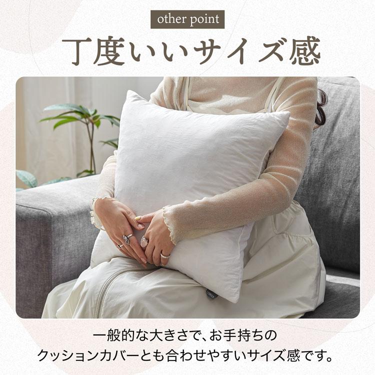 新品 フェザー100% カバー付き クッション 2個セット 2個で送料無料 日本製 フェザークッション スクエア40×40cm