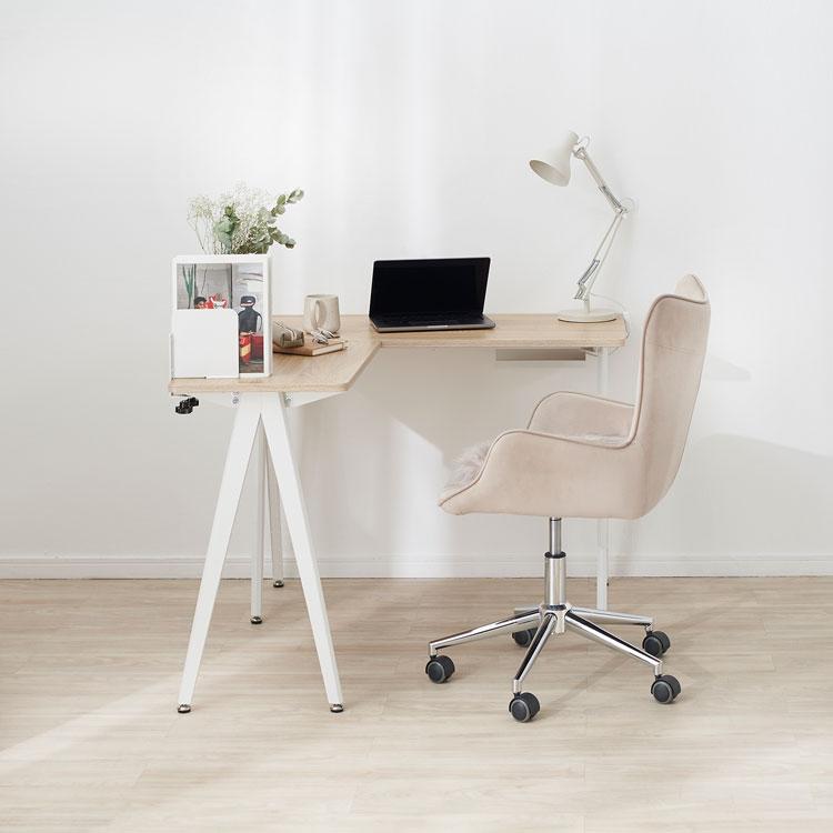 LOWYA パソコンデスク L字 幅102cm コンパクト おしゃれ デスク