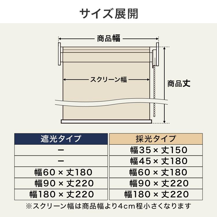 LOWYA（ロウヤ） ロールスクリーン 遮光1級タイプ 90x220 カーテン