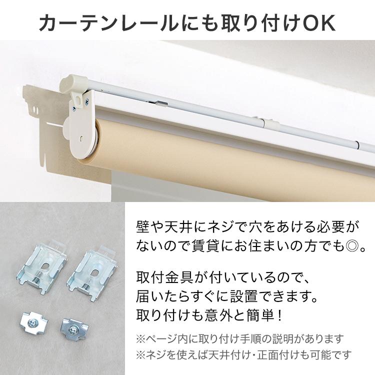 ロールスクリーン(幅115丈90)カーテンレール取り付けもOK LOWYA（ロウヤ） ロールスクリーン 遮光1級タイプ 90x220 カーテン