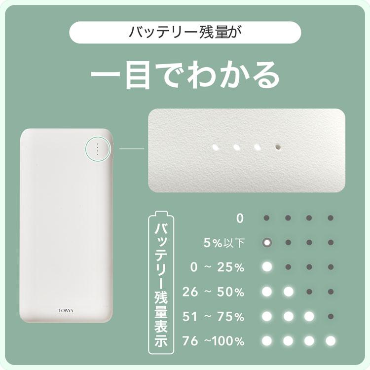 モバイルバッテリー 大容量 充電器 10000mAh 3台同時充電 3デバイス