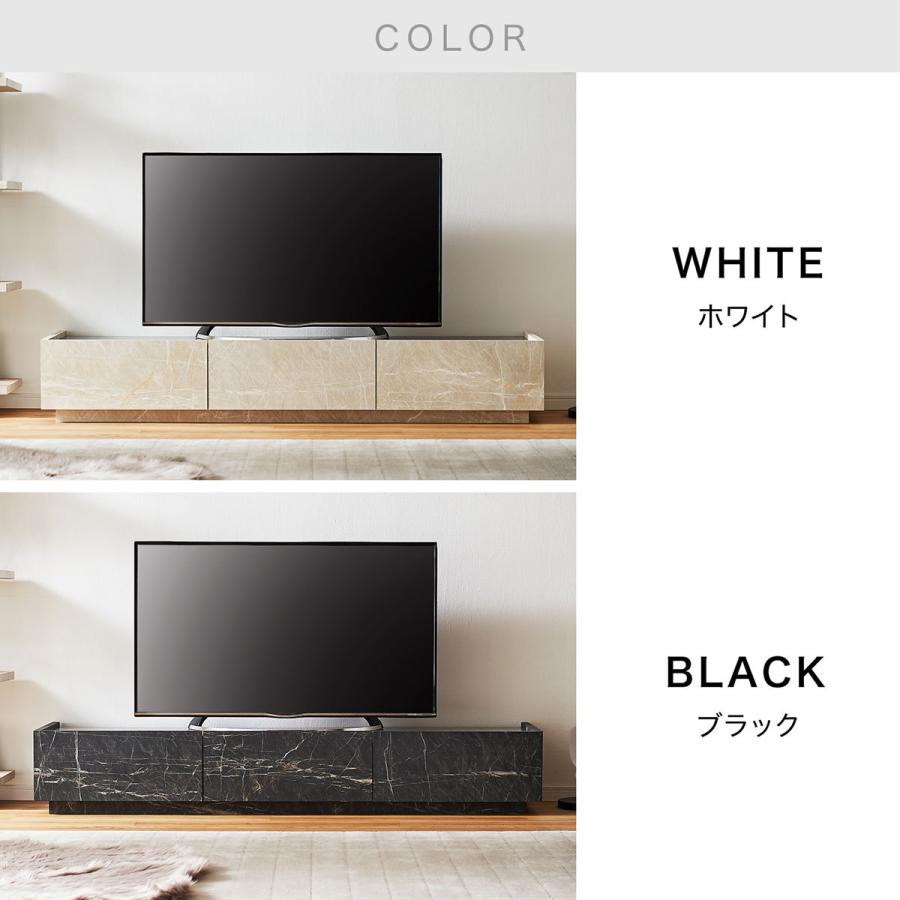 LOWYA テレビ台 テレビボード 180cm TVボード 白 黒 大理石柄 LOWYA テレビ台 テレビボード 180cm TVボード 白 黒 大理石柄
