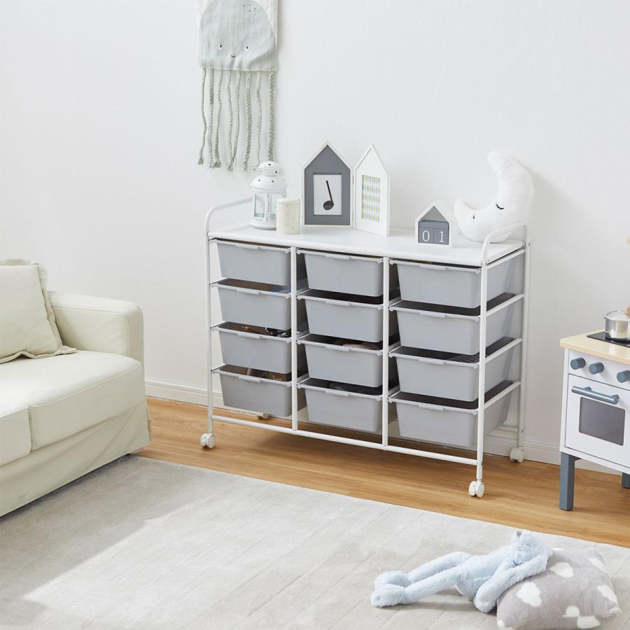 おもちゃ 収納 ラック 子供服 ランドセルラック キッズ おしゃれ 引き出し キャスター ベビー服 4段 赤ちゃん オムツ 大容量 子供部屋 リビング ワードローブ | LOWYA | 14