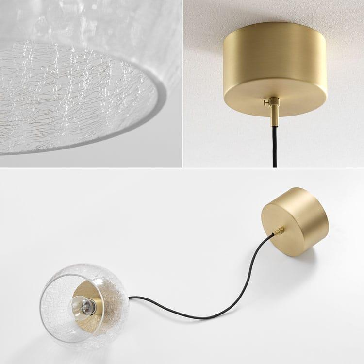 ペンダントライト(ゴールド) 1灯※LED付き LOWYA（ロウヤ） ペンダントライト 照明 天井照明 ガラス アート 1灯