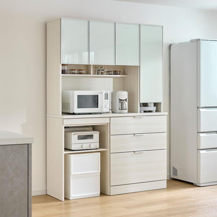 LOWYA（ロウヤ） キッチンボード 食器棚 キッチンラック 幅140cm ハイ