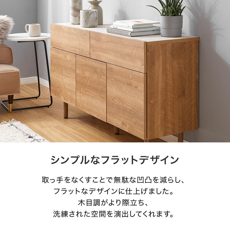 美品/組立不要】LOWYA 幅120 サイドボード キャビネット テレビ
