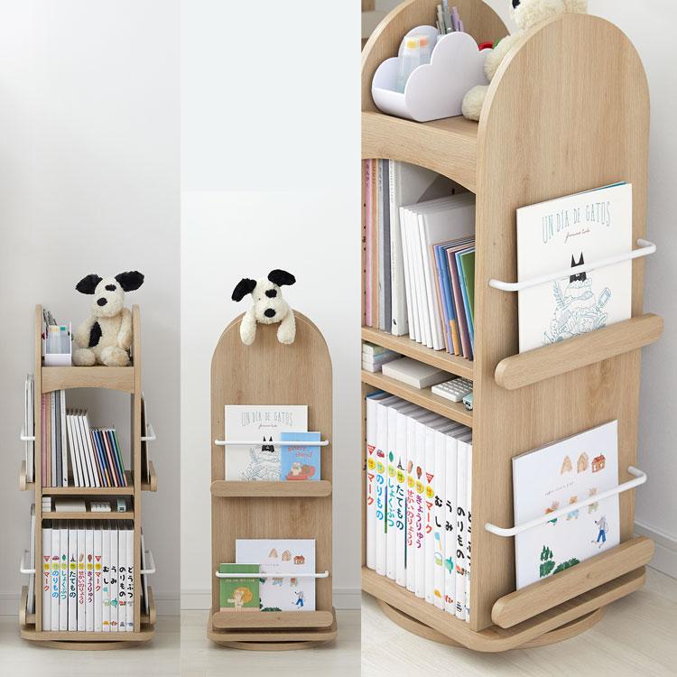 LOWYA（ロウヤ） 回転式本棚 本棚 収納 回転 絵本棚 ディスプレイ