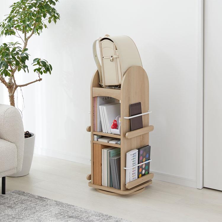 LOWYA（ロウヤ） 回転式本棚 本棚 収納 回転 絵本棚 ディスプレイ