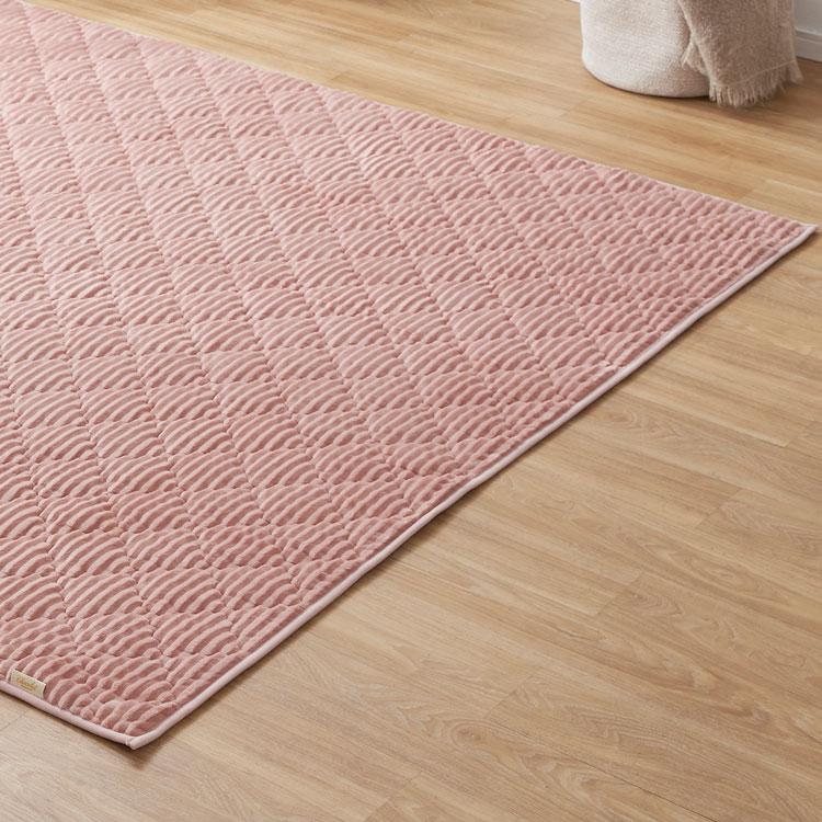 LOWYA ラグ 190×190cm ラグマット ストライプ フランネル