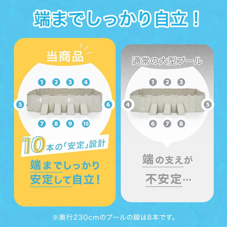 プール 大型 幅230cm ビニールプール ファミリープール 折りたたみ