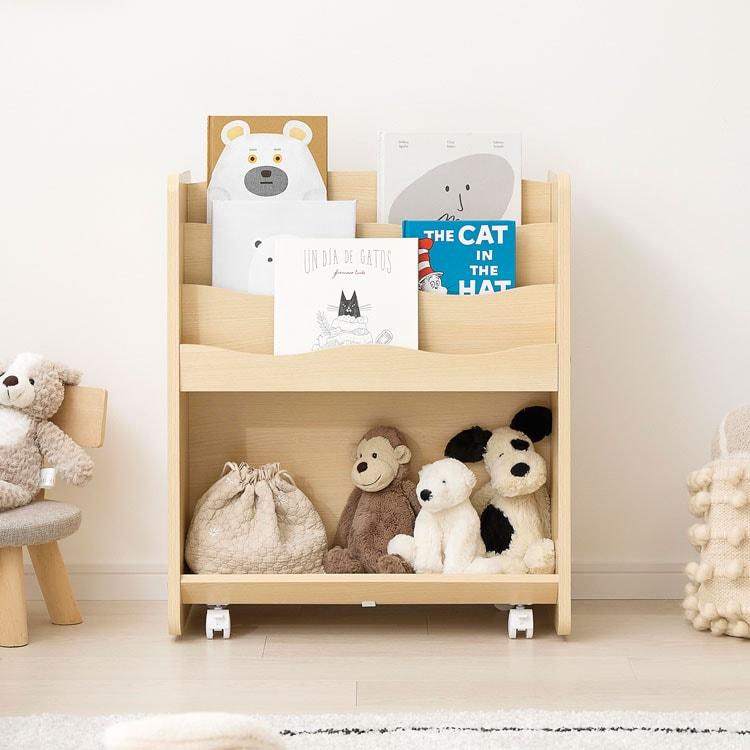 LOWYA（ロウヤ） 絵本棚 絵本ラック ホワイトボード おもちゃ収納 お