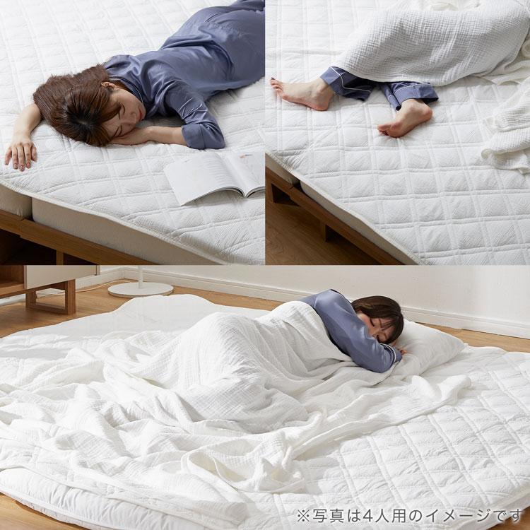 LOWYA（ロウヤ） ガーゼ 240×200 敷きパッド 4人用 コットン100% 天然